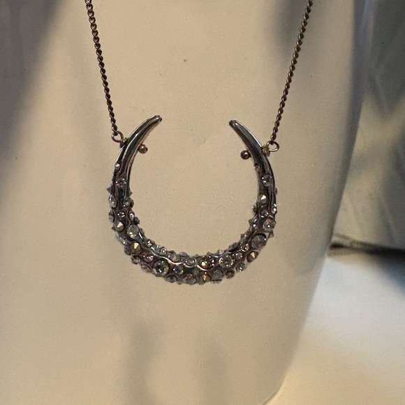 Alexis Bittar Crystal Encrusted Horseshoe Pendant Necklace - Picture 9 of 12